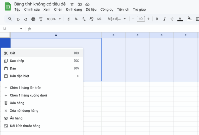 cách chỉnh kích thước ô trong Google Sheets đơn giản và hiệu qủa